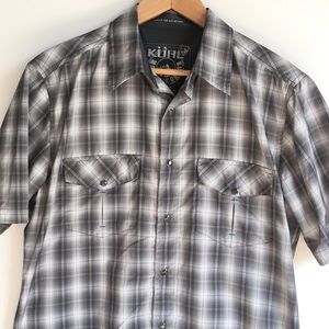 Kuhl M Short Sleeve Snap Shirt gray western